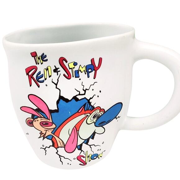 Ren And Stimpy Show Coffee Mug Cup Dakin Vintage Nickelodeon 1992 Nicktoons MTV - Picture 1 of 12